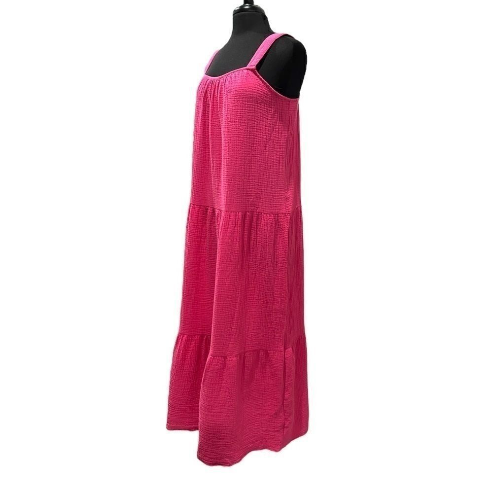 BB Dakota by Steve Madden Arianna Tiered Maxi Dress Raspberry Sz S - Picture 4 of 15
